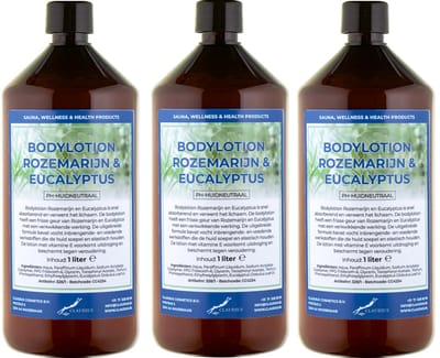 Bodylotion Rozemarijn & Eucalyptus 1 Liter - set van 3 stuks