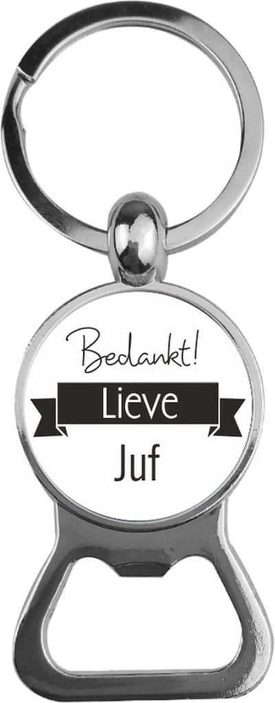 Bieropener Glas -  Bedankt Lieve Juf