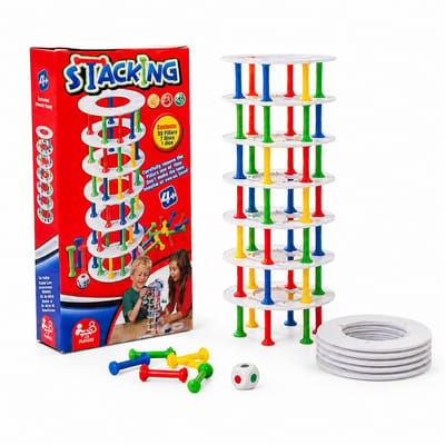 GAGATO Stacking Tower – Gezelschapsspel – Behendigheidsspel - Vallende toren – Spelletjes voor Kinderen – Familiespel
