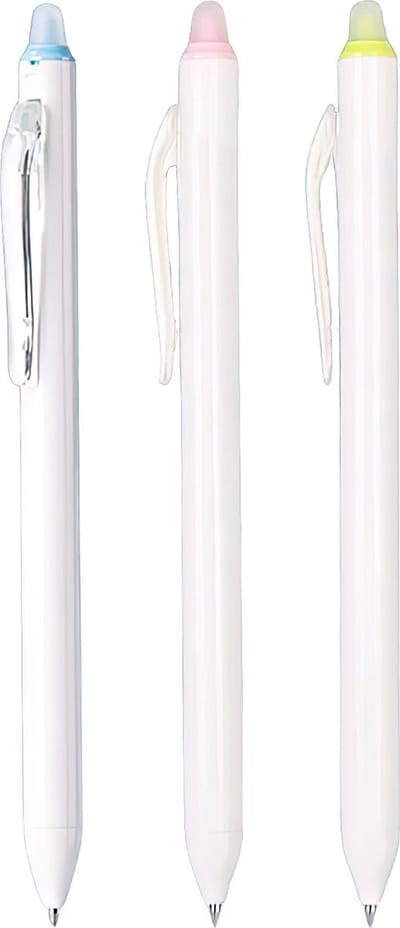 Ainy - Trio Uitwisbare Pen - set van 3 uitgumbare pennen voor in je etui - stijlvol balpen / balpennen voor college en werkomgeving