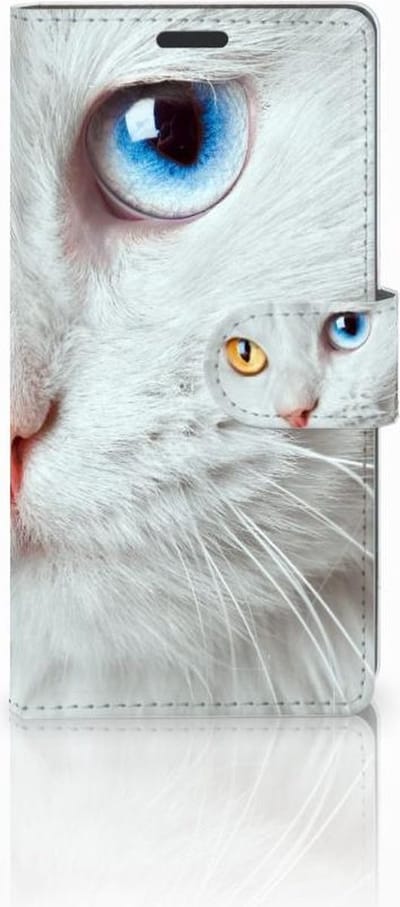 Sony Xperia Z3 Telefoonhoesje met Pasjes Witte Kat