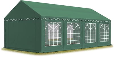 Partytent feesttent 4x8 m tuinpaviljoen -tent PVC 700 N in donkergroen waterdicht