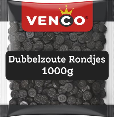 Venco dubbel zoute rondjes - zoute drop - 1000g
