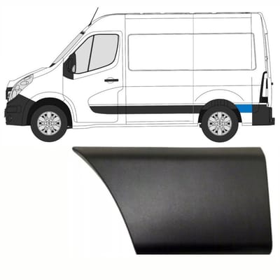 Achterste zijlijst achter wiel sierlijst voor Opel Movano 2010-2021 / Links