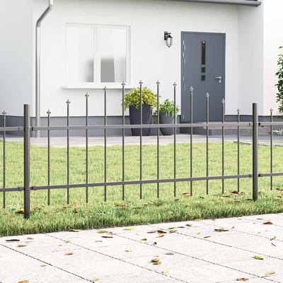 vidaXL - Tuinhek - WOERDEN - 170 - x - 115 - cm - Gepoedercoat - staal - Grijs