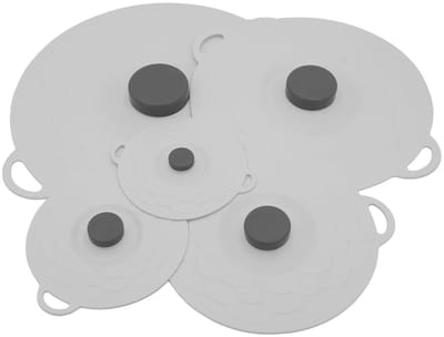 Dailygoods - Siliconen deksel, 5 stuks, herbruikbaar, siliconen zuignapdeksel, 5 maten, stofdicht, hittebestendig, vershouddeksel met zuigeffect, voor keuken