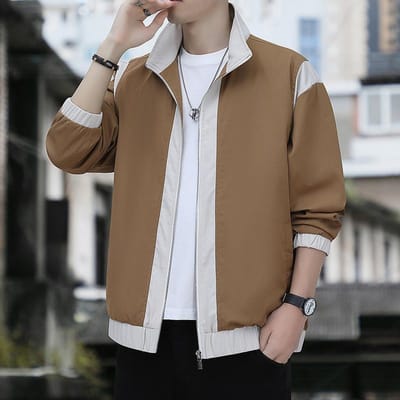 Jas Heren Herfst Nieuw Trendy Merk Los Kleurcombinatie Casual Jas Jongeren 4XL gray