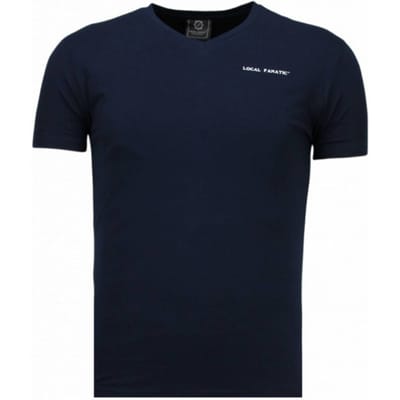 Basic Exclusieve V Neck - T-Shirt - Blauw