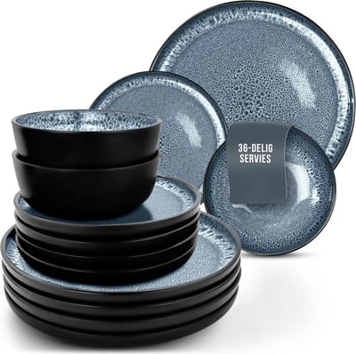 VELTRR® Serviesset 12 Persoons - Serviessets - Bordenset - Chique Bordenset - Porselein