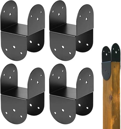 Paalbevestigingsbeugel - Balkhouder Steun - Tuinconstructies Versterken - Verdikt Metaal - 10x10 cm Paal - Antraciet