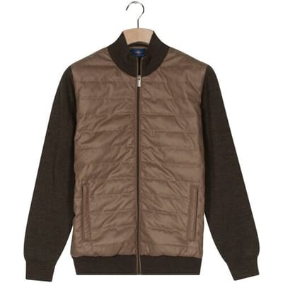 Baileys Vest Uni Fine Texture Cotton Fullzip Horizontal Quilted Bruin / male