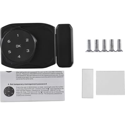 Slim Kastslot Universeel Sleutelloos Slot Kast Elektronisch Inductieslot voor 3-12 mm Dik Glas zwart