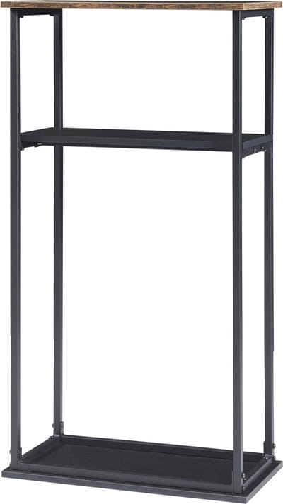Brandhout rek Turku houtopslag 112x60x30 cm zwart en houtkleurig donker