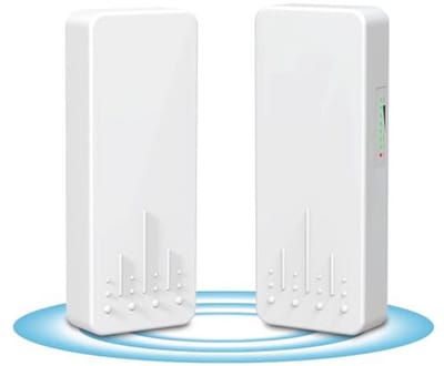 Draadloze ethernet bridge router voor buiten met 2 RJ45 poorten en 3 km bereik
