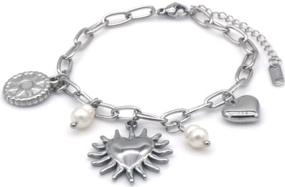 RVS Armband - Hartjes - 16-21cm - Zilver - dames - sierlijk - subtiel - cadeau - tijdloos – valentijn – cadeau
