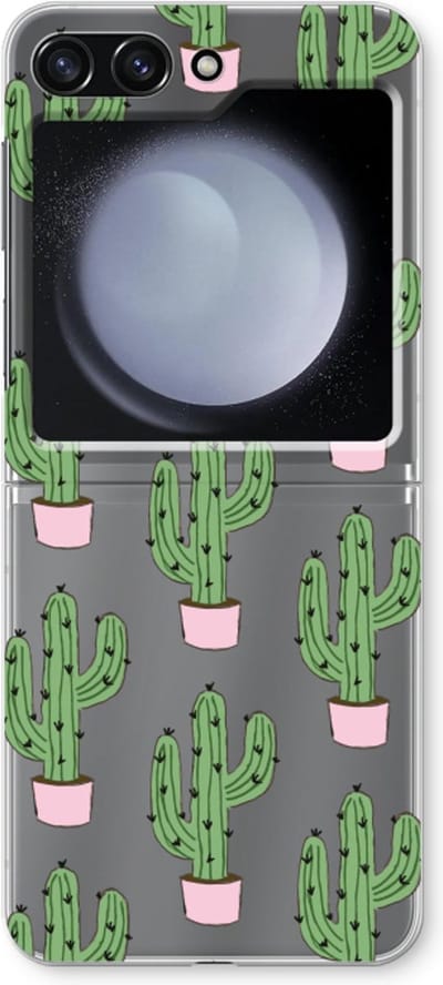 Case Company® - Hoesje geschikt voor Samsung Galaxy Z Flip5 hoesje - Cactus Lover - Soft Cover Telefoonhoesje - Bescherming aan alle Kanten en Schermrand