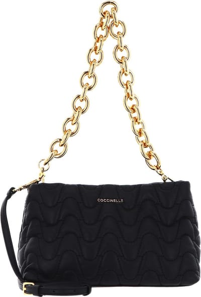 COCCINELLE Leren Schoudertas Avondtas Ophelie Matelasse Handbag Noir Zwart