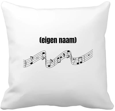 Akyol - muzieknoten met eigen naam Kussen hoes - Muzieknoot - muziek liefhebbers - iemand die houdt van muziek - verjaardag - cadeau - kado - 40 bij 40 cm