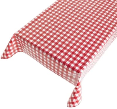 2LIF Maatwerk tafelzeil – Vito Block – rood – 140 cm breed – per meter aaneengesloten – tafelkleed – decoratief zeil