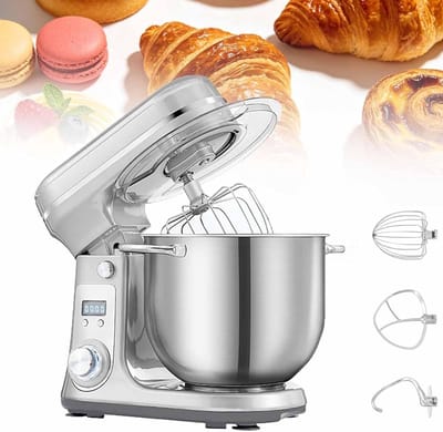Keukenmixer Kantelkop - Mixer Deegmachine - Bakken Maken - Stil en Krachtig - 6L Kom - Zilver