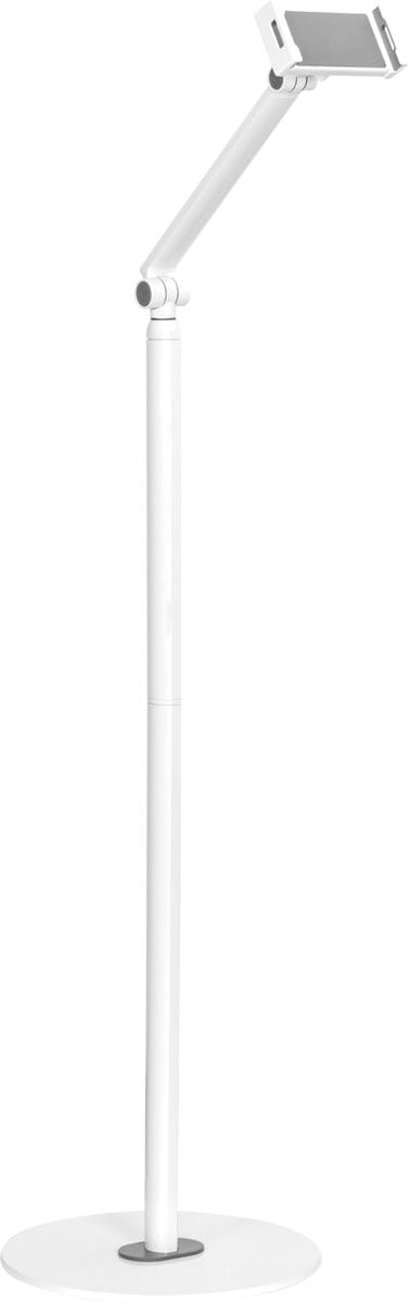 Deltaco Universal floor stand with adjustable arm tablets and phones from 4.7 to 12.9" white