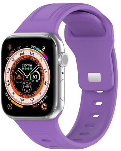 By Qubix - Geschikt voor Apple Watch bandje - Square siliconen band - Paars - Geschikt voor Apple Watch 38mm / 40mm / 41mm / 42mm