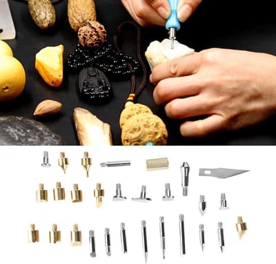 Houtbrandpen Set - Knutselgereedschap - Ambachtelijk Maken - Instelbare Temperatuur - 28 Punten - Metaal