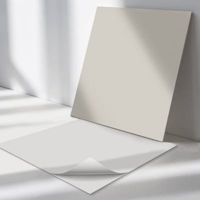Wallfluent Vinyl Tegels - Licht Crèmekleur Zelfklevende PVC Tegels - 30 cm x 30 cm - Uniform Vinyl Tegels - 9 stuks - Vierkant PVC Tegels - Patroon Plaktegels - Vinyl Vloer Tegels - Plaktegels Keuken en Badkamer