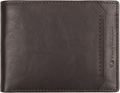 TOM TAILOR Portemonnee Sam Horizontal Wallet Dark Brown Donkerbruin