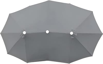 Famanu Tuinparasol deksel vervangt,Grote parasol vervangende afdekking, Terras parasol vervangende afdekking, Parasol vervangende afdekking(Het frame en de basis zijn niet inbegrepen)(Grijs, 2.7m/12 Armen)