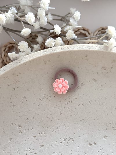Haarelastiek Bloom - Roze - Haarelastiekje met Bloem - Haarelastieken voor Meisjes - Haaraccessoires voor Kinderen