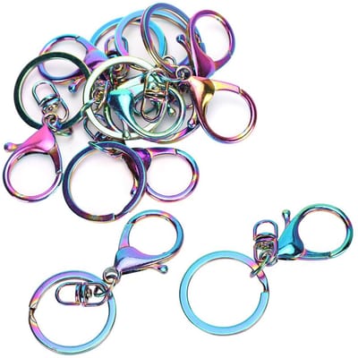9 stuks Huishoudelijk Kleurrijk IJzeren Sleutelhanger Sleutelhanger Clips DIY Tas Portemonnee Sieraden Benodigdheden gray