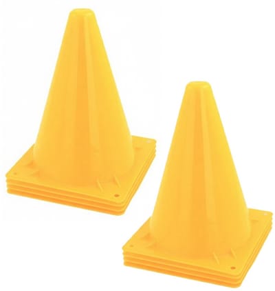 Jonotoys Sport/voetbal training pionnen - Set van 8x st - geel - 20 cm - Sport - Veldsporten - Training pion/kegel/accessoire