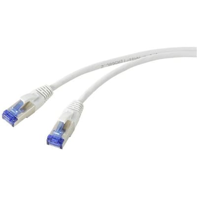 Renkforce RF-5266146 RJ45 Netwerkkabel, patchkabel CAT 6A S/FTP 10.00 m Grijs Slimline, Flexibel, Snagless, Vlambestendig 1 stuk(s)