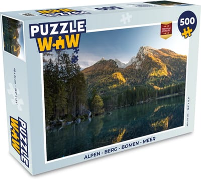Puzzel Alpen - Berg - Bomen - Meer - Legpuzzel - Puzzel 500 stukjes