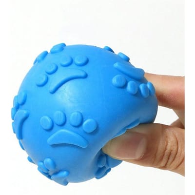 1 stuks Natuurlijk Latex Rubber Piepbal Hondenspeelgoed - (Pootvormig) Geschikt Voor Kleine Tot Middelgrote Honden & Puppy's | Duurzaam, Schattig Puppy Pootontwerp 6CM blauw