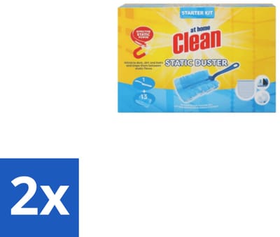 2 x At Home Clean Duster Starter Set 13 Navullingen - Stofwisser - Stof Verwijderen - Elektrostatische Doek - Hygiëne - Allergie
