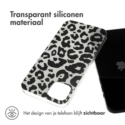 imoshion Hoesje - Geschikt voor Apple iPhone 15 Plus - Design hoesje verpakking - Leopard Transparent