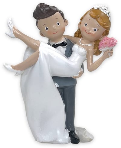 Dailygoods- Taartfiguur bruidspaar - Taartdecoratie - Cake-topper - Taarttopper bruiloft - Decoratiefiguur - Handbeschilderd polyresin