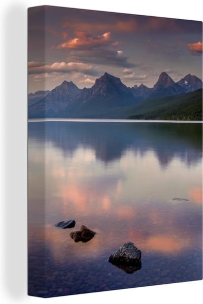 Canvas Schilderij Nationaal park Glacier - 60x80 cm - Wanddecoratie