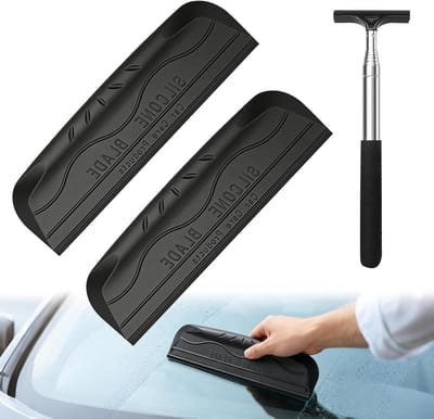 2-delige set autotrekkers met siliconen lip voor auto ramen - handige watertrekker met raamtrekker voor auto - auto accessoires met waterschuiver voor ramen