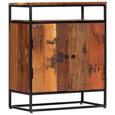 vidaXL - Bijzetkast - 60x35x76 - cm - massief - gerecycled - hout - en - staal