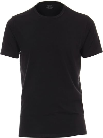 Venti Basis T-shirt Met Stretch Ronde hals Zwart 2-Pack - XXL