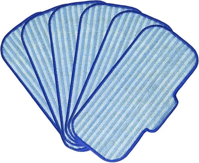 Set van 6 Microvezelpads voor Stoomreiniger NB602N - Wasbaar & Herbruikbaar voor Hardhout, Laminaat, Tegels & Keramiek - Blauw-Wit