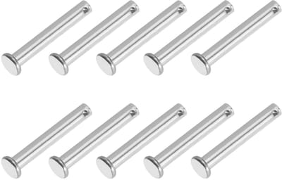 6 x 40mm Single Hole Pins - 10pcs RVS 304 Flat Head - Deur Scharnier Systemen - Zilver