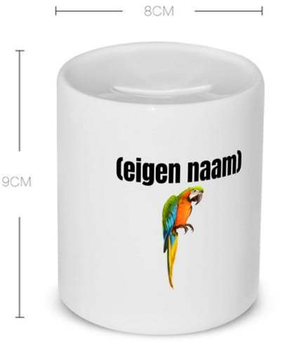 Akyol - papegaai met eigen naam Spaarpot - Papegaai - papegaai liefhebbers - iemand die houdt van papegaaien - verjaardag - cadeau - kado - 350 ML inhoud