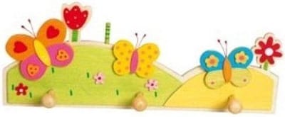 Simply for Kids Kapstok Vlinder - Wandkapstok met 3 Haakjes - Modern Design - Houten Decoratie voor Kinderkamer