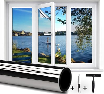 Spiegelfolie - inkijkbescherming - uv-bescherming - zonwerende folie - raam - buiten binnen - zelfklevende raamfolie - zonwering - zonder resten - thermische folie - raam tegen hitte - 75 x 200 cm