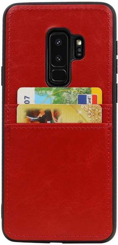 Rood Back Cover 2 Pasjes Hoesje voor Samsung Galaxy S9 Plus