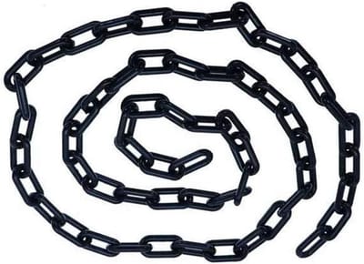 25 meter x 6 mm Plastic Kettingen voor Barrières, Veiligheidshekken en Decoratieve Tuinomheining in Zwart
